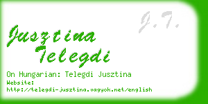 jusztina telegdi business card